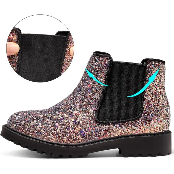 Kids Multi Color Ankle Snow Winter Chelsea Boot Synthetic Lightweight Booties - Picture 2 of 6